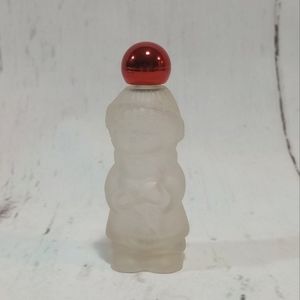 AVON Christmas Caroller VINTAGE Frosted Glass Decanter